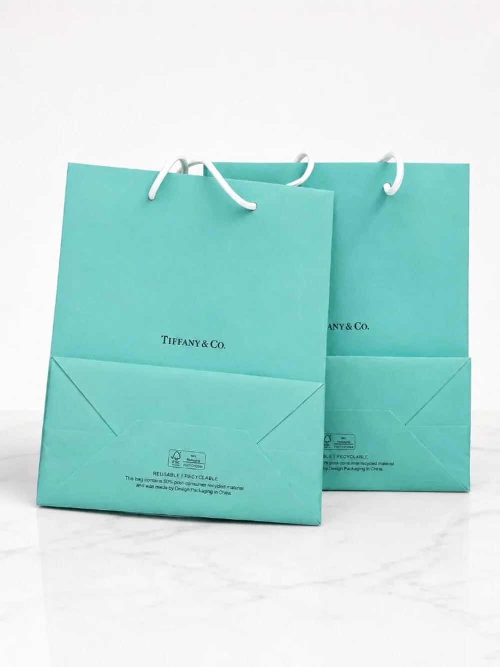 Set of 2 Authentic Tiffany & Co. Shopping Gift Bags